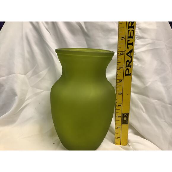 Light Green Frosted Glass Vase 8" - Picture 2 of 4
